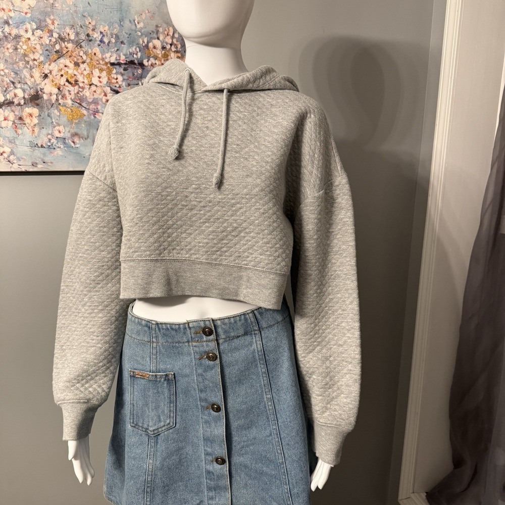 Streetcore College Prep Women's Cropped Hoodie‎ Size M Gray Y2K Wild Fable